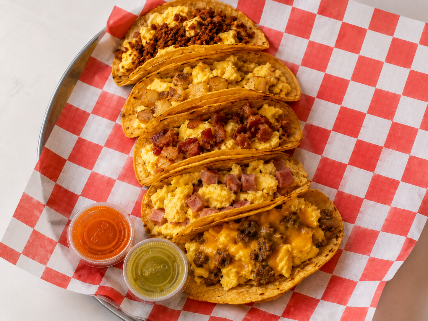 Traditional breakfast tacos