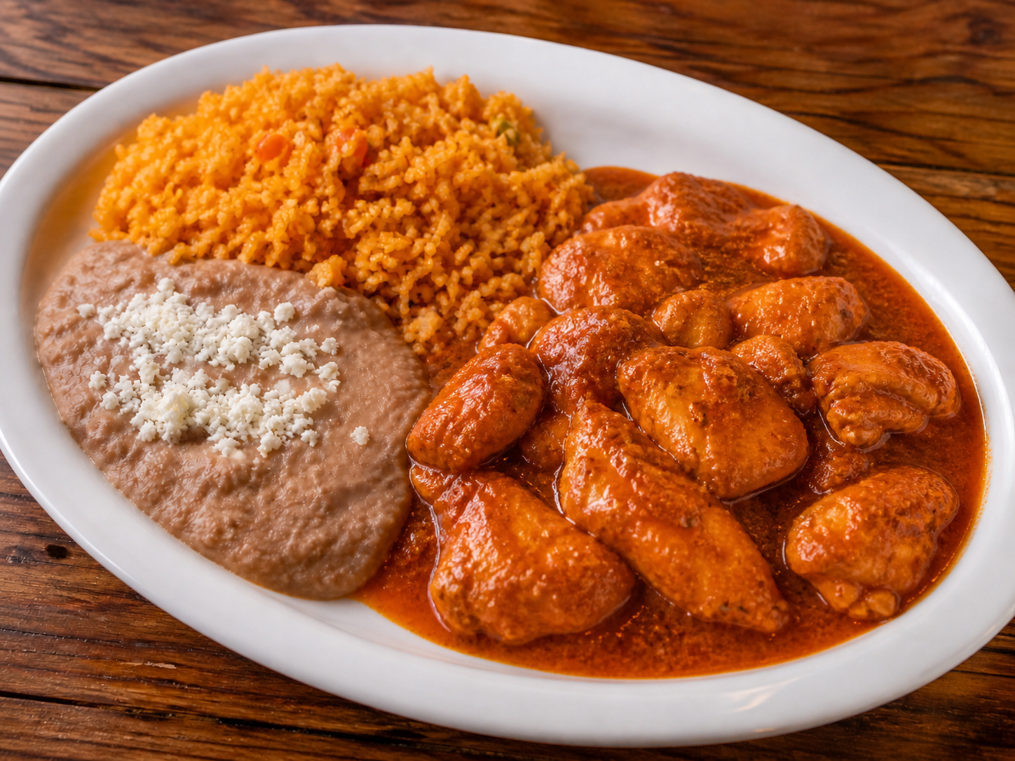 Chicken in salsa plate